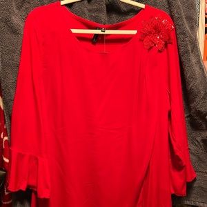 Red long sleeve blouse